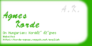 agnes korde business card